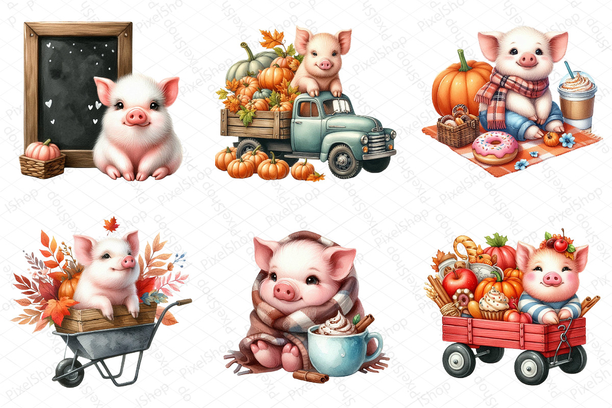 Watercolor Autumn Squirrel Clipart, an Illustration by DreamPrint404 (Photo 3 of 6)