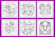 Stained Glass Coloring Page, a Decorative Illustration by Coco Bloom (Thumbnail 3 of 4)