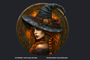 Halloween Witches Medaillons, a Seasonal Illustration by ThatsDesignArt (Thumbnail 3 of 16)