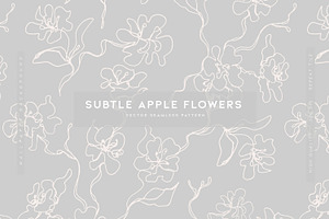 Subtle Apple Flowers Vector Patterns