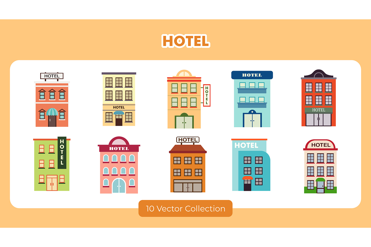 Hotel Vector Set, an Empty State Illustration by Creathub Studio (Photo 1 of 6)
