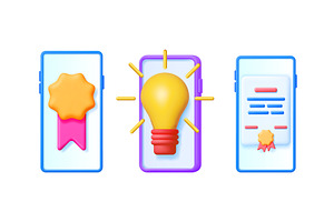 Set of 3d vector illustrations of, a Technology Illustration by Abscent