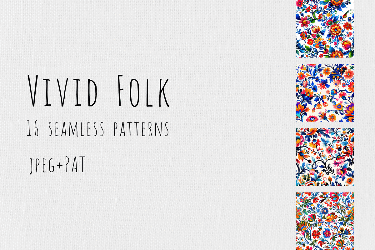 Vivid Folk - Floral Patterns, a Pattern Graphic by Art Sproot (Photo 1 of 11)