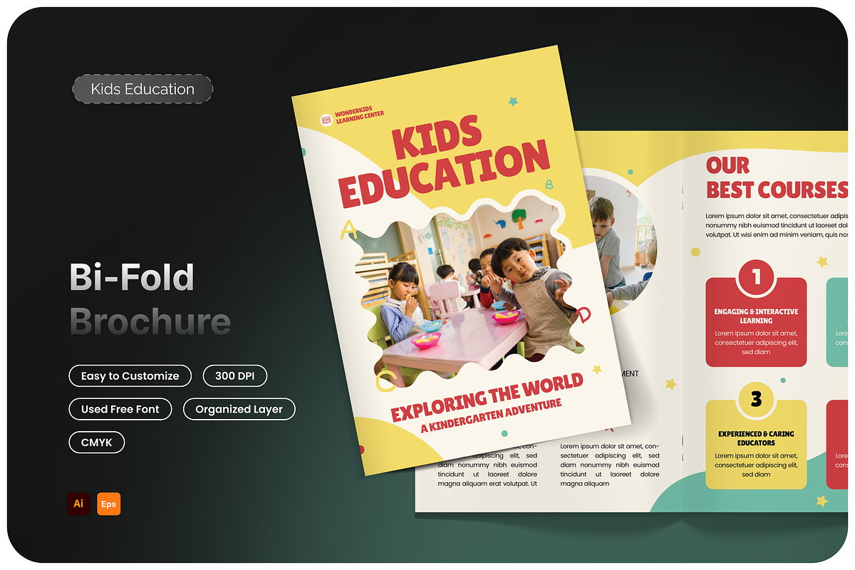 Kids Education Bifold Brochure, a Brochure Template by Annora Studio (Photo 1 of 6)
