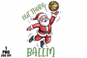 Basketball Santa PNG, an Illustration by Daily.Designs