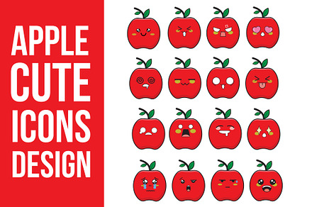 Apple Cute Icon Design, an Emoji Icon by Puteradesign