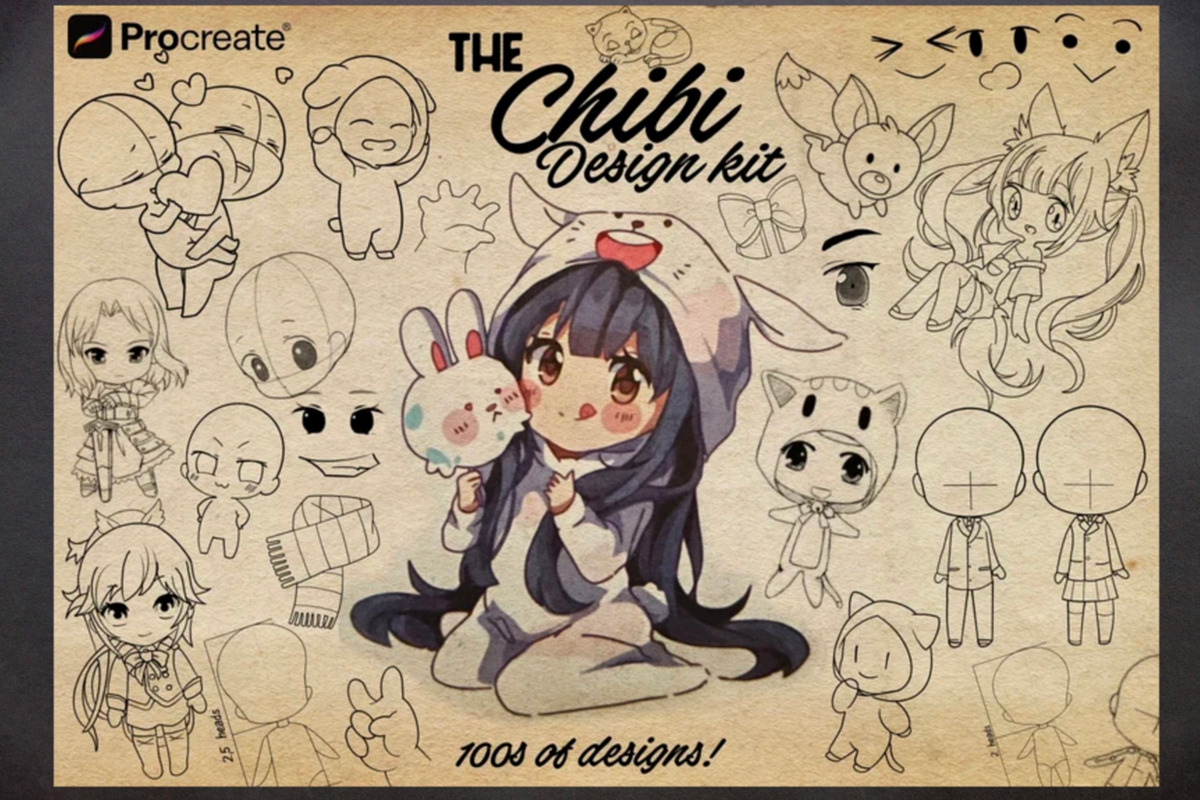 Anime studio Drawing chibi XL, a Brush Add-On by Studio.Valhalla