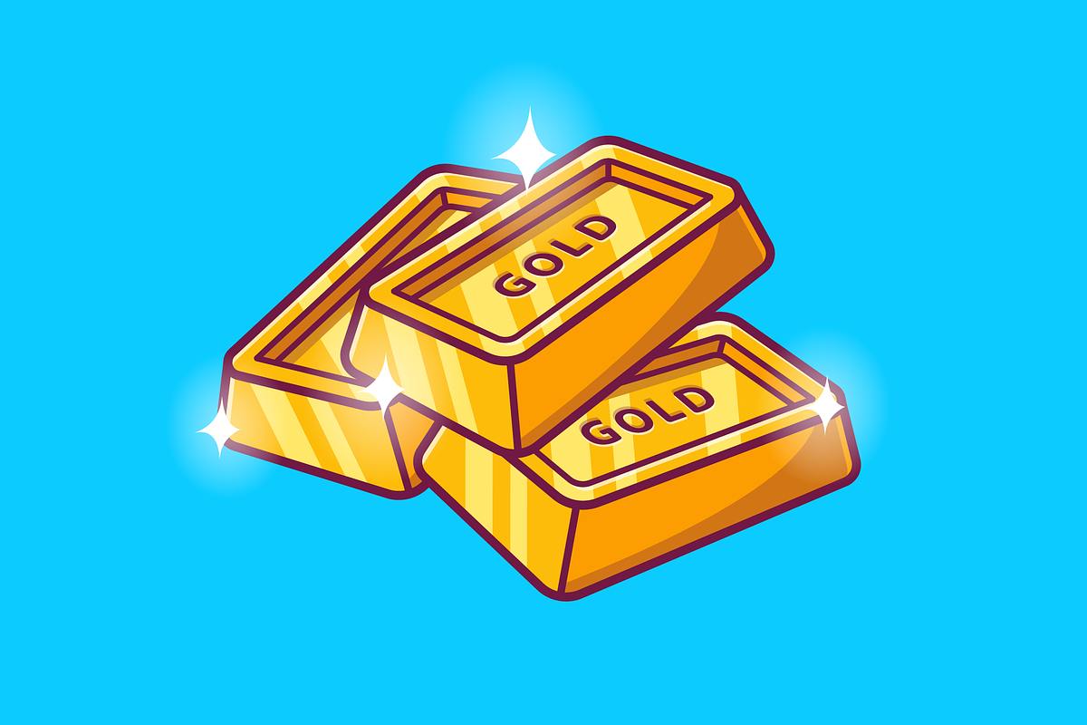 Gold Bar Floating Cartoon, a Finance Illustration by Catalyst Labs (Photo 3 of 3)