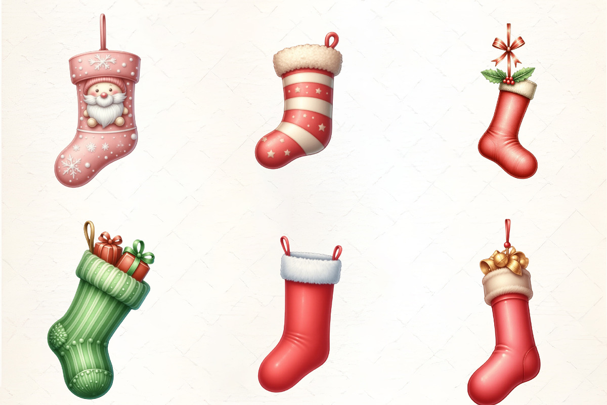 Christmas Socks Hanging Clipart, an Illustration by CrexoraLab (Photo 2 of 5)