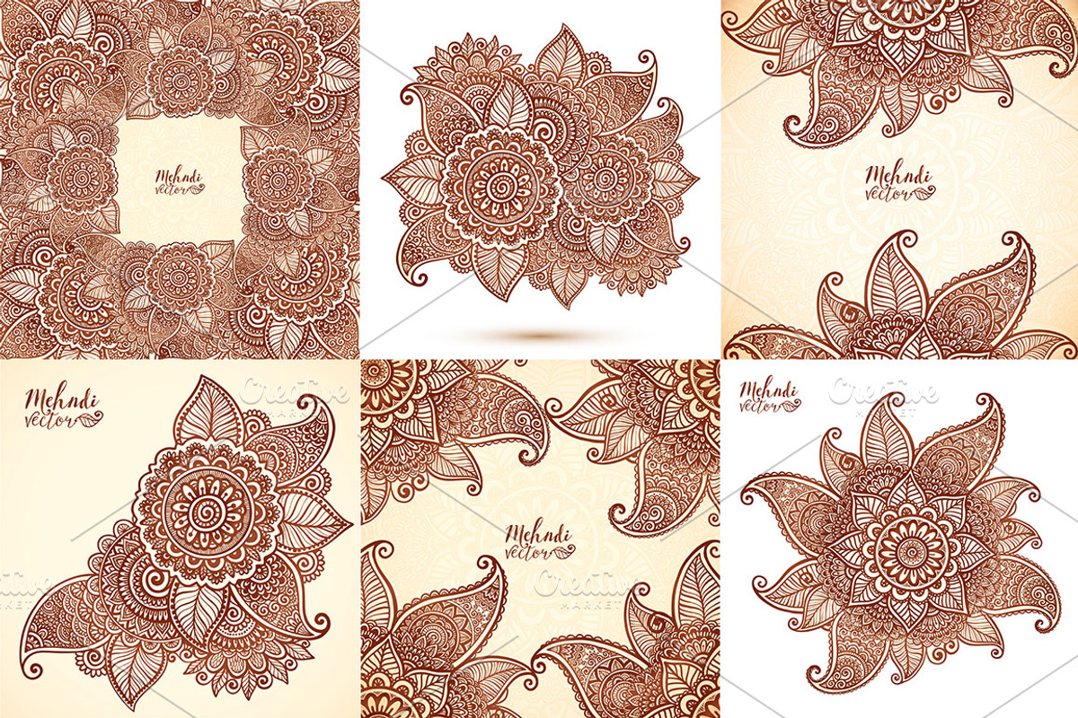 20 Indian mehndy style elements, a Pattern Graphic by Art of Sun (Photo 2 of 7)