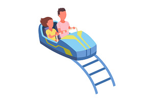 Roller coaster happy people, a Sport Illustration by Things for designers