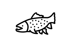 Char fish black icon, an Outline Icon by Creative priyanka