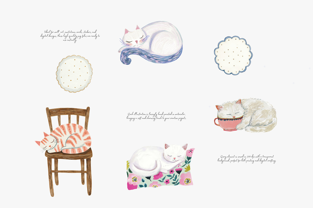 whimsical watercolor clipart set, a Decorative Illustration by Patishop Art (Photo 8 of 10)
