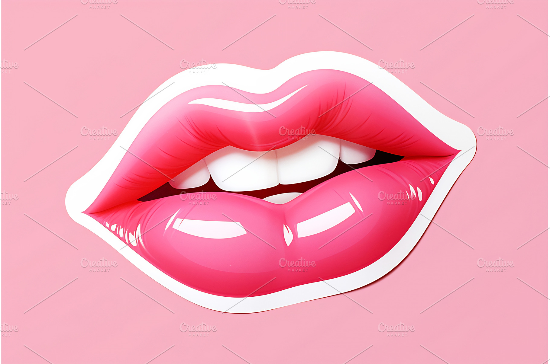 Glossy Pink Lips Illustration, a Person Photo by Beautiful things