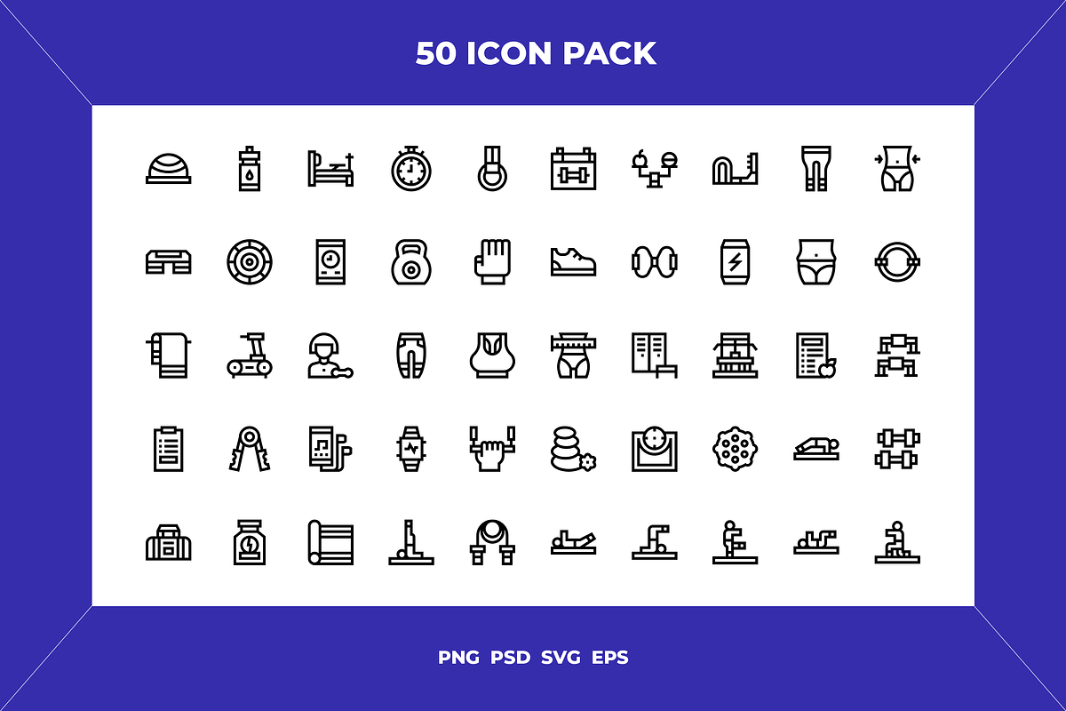 50 Pilates icons, an Outline Icon by Wencory (Photo 1 of 2)