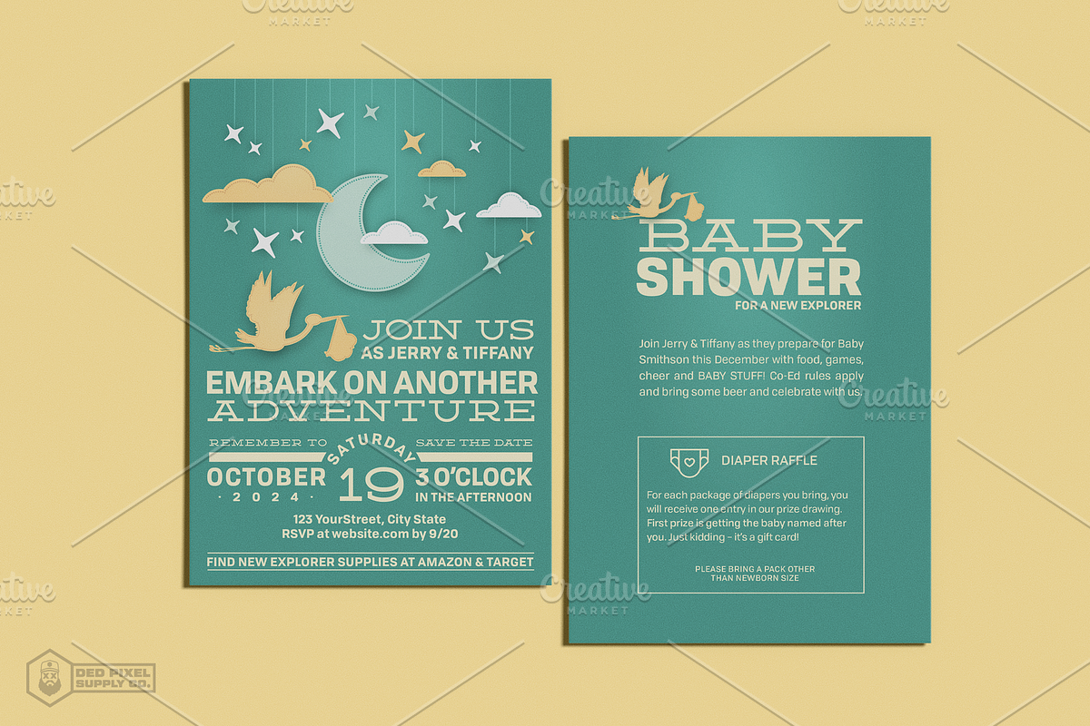 Baby Shower Invite - New Adventure, a Flyer Template by dedpixel supply co. (Photo 2 of 2)