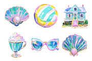 Preppy Coastal Tropical Reef Clipart, an Illustration by Libby Wishes (Thumbnail 3 of 4)