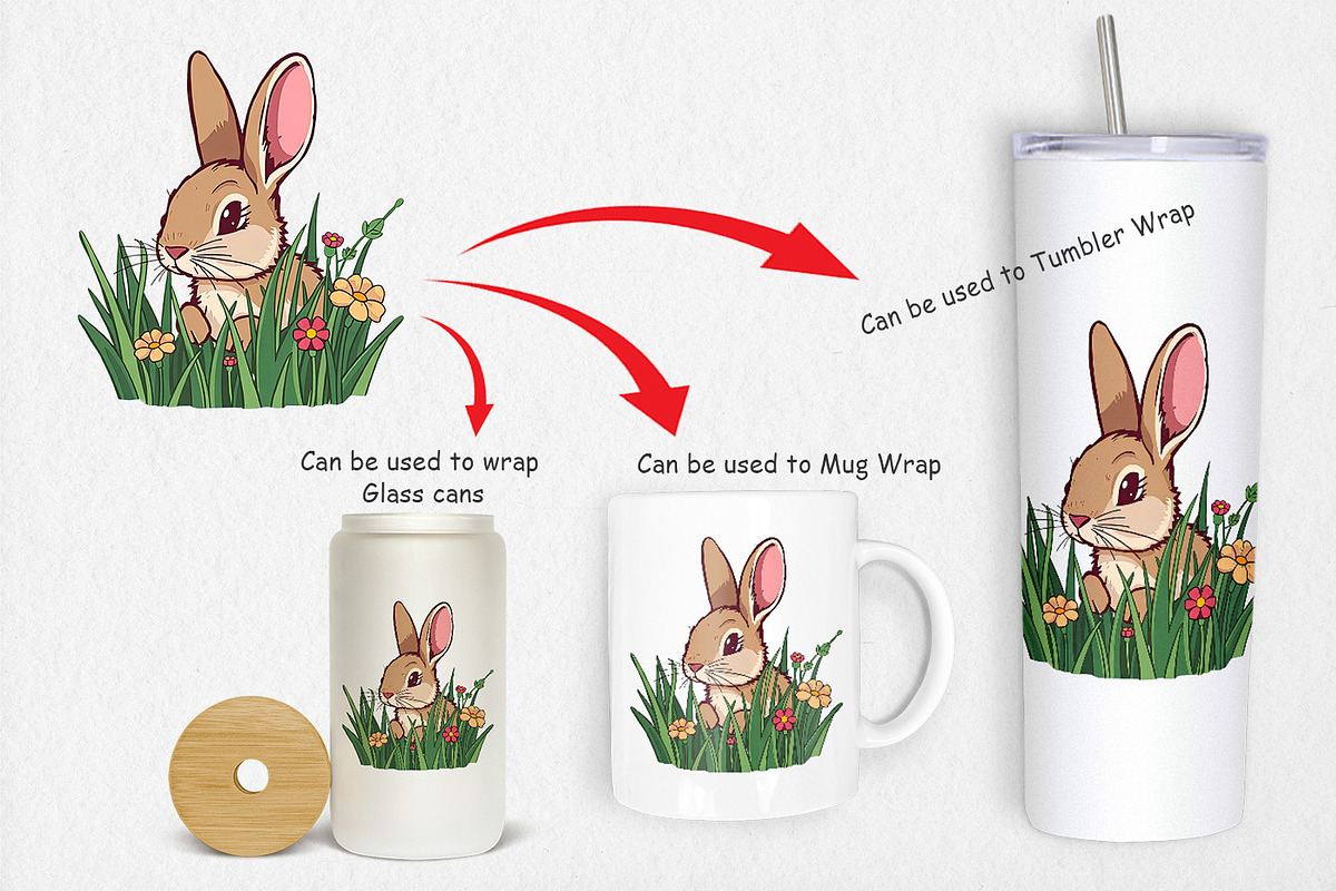 Grass Bunny Clipart, a Graphic by Artnoy (Photo 4 of 5)