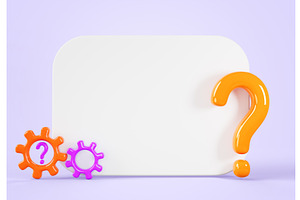 3d Whiteboard With Question Mark And