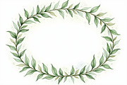 Green Watercolor Leaf Wreaths, an Illustration by Amazin_art (Thumbnail 6 of 10)