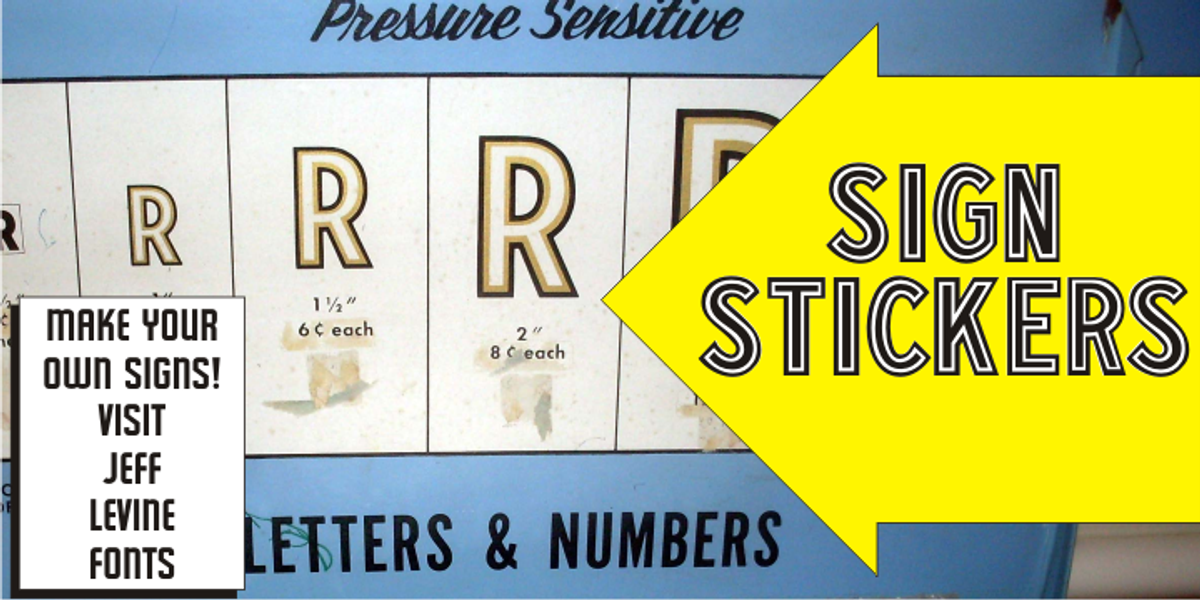 Sign Stickers JNL, a Sans Serif Font by Jeff Levine Fonts