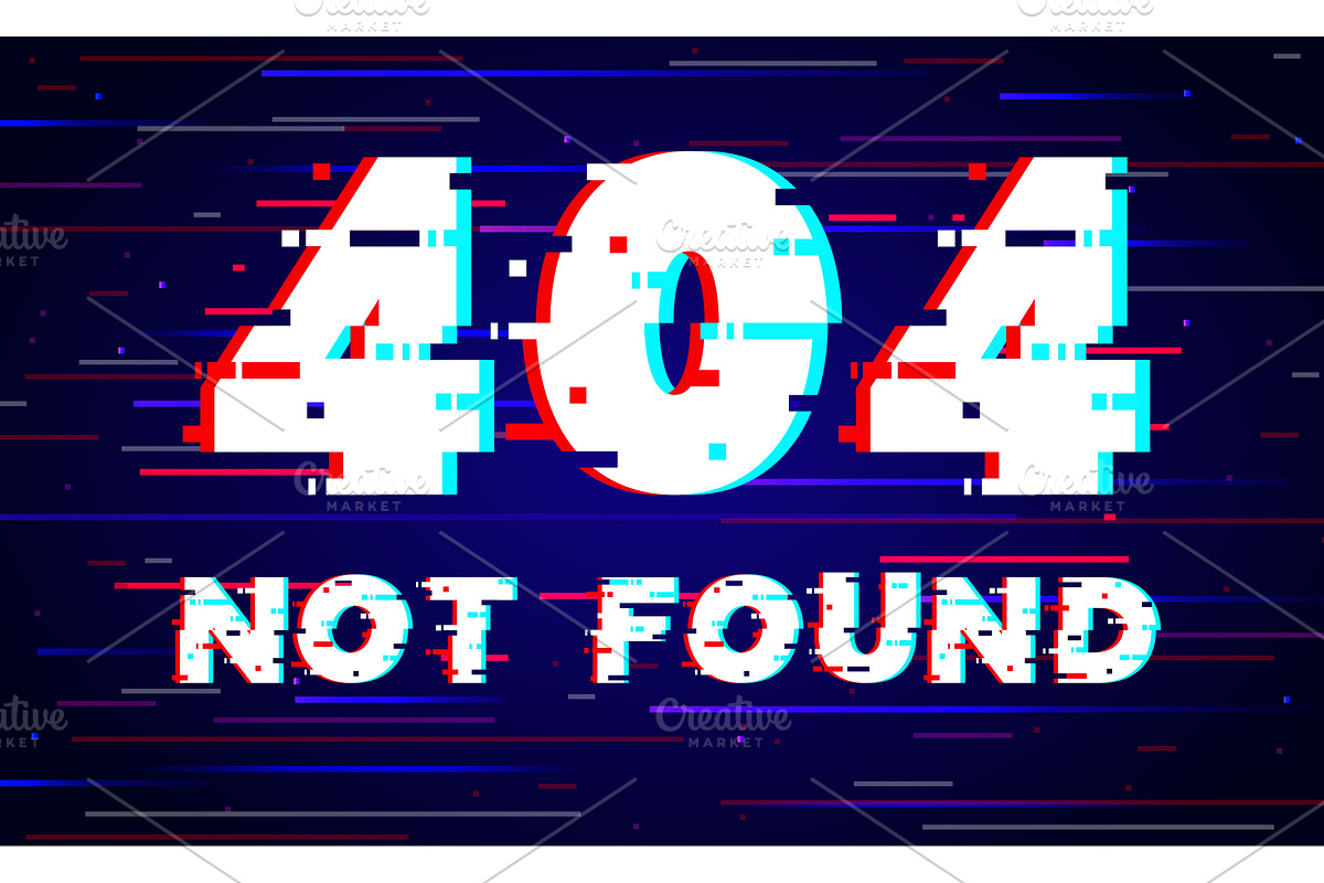 Error 404 page template with glitch, a Technology Illustration by Vectorbuum