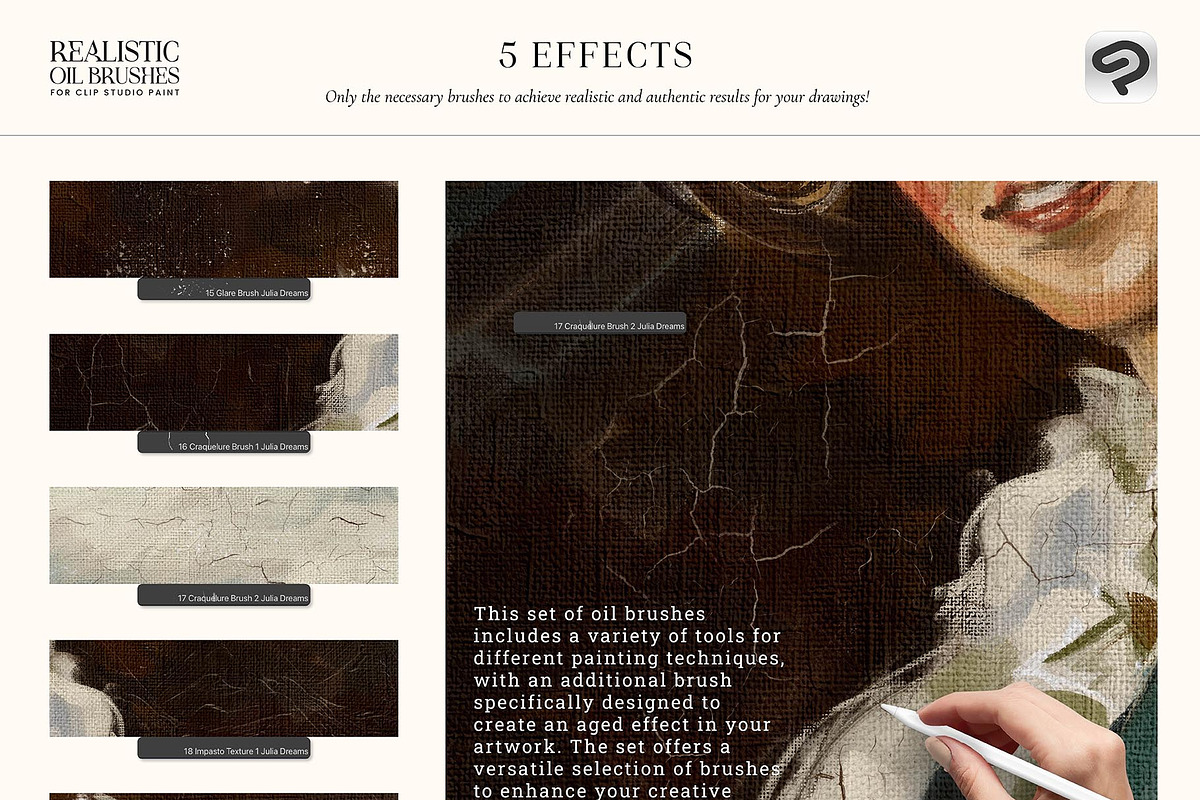 Realistic Oil Brushes CSP, a Brush Add-On by Julia Dreams (Photo 4 of 8)