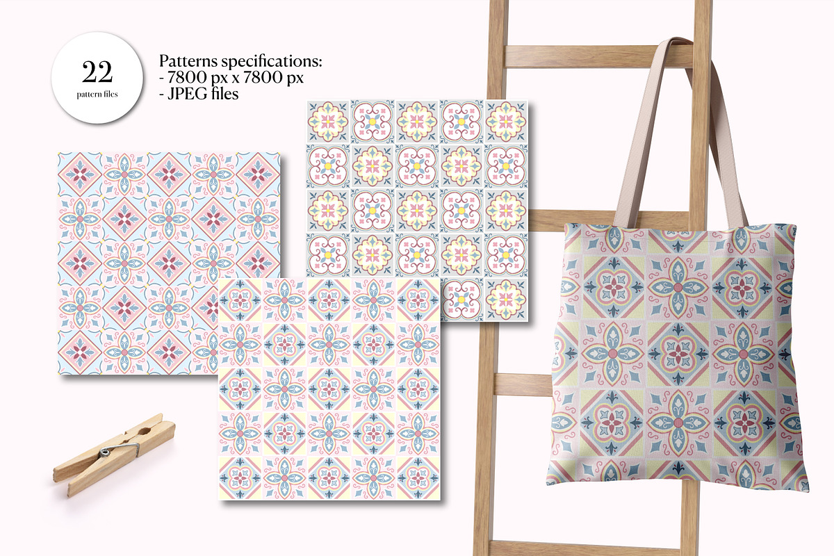Watercolor Pastel Tile Pattern, a Pattern Graphic by Rachel Art Studio (Photo 5 of 10)