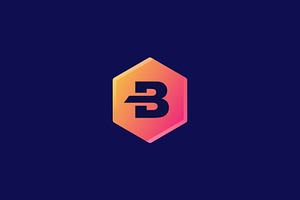 Letter B Hexagon Gradient Logo