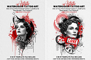 Artistic Watercolor Tattoo Art, an Action Add-On by MRI STUDIO (Thumbnail 1 of 28)