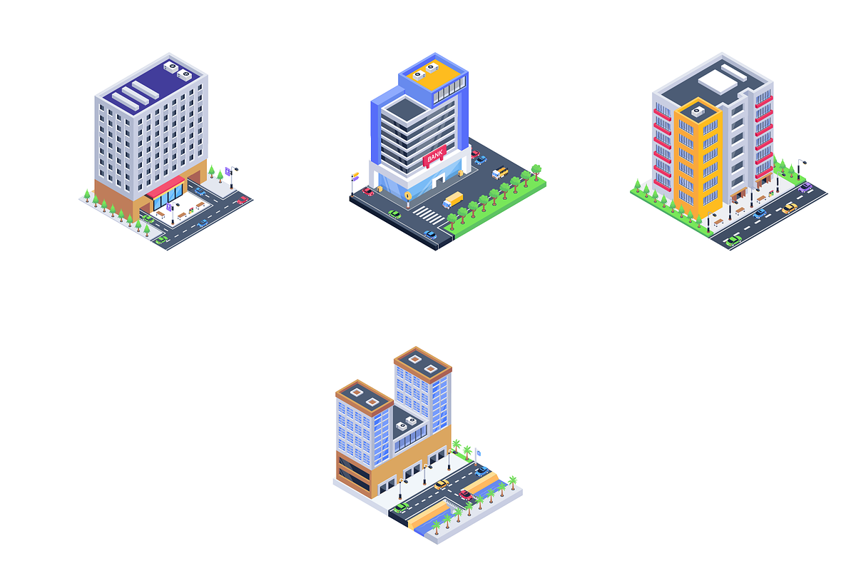 Urban Buildings Isometric, a Finance Illustration by Brickclay (Photo 9 of 9)