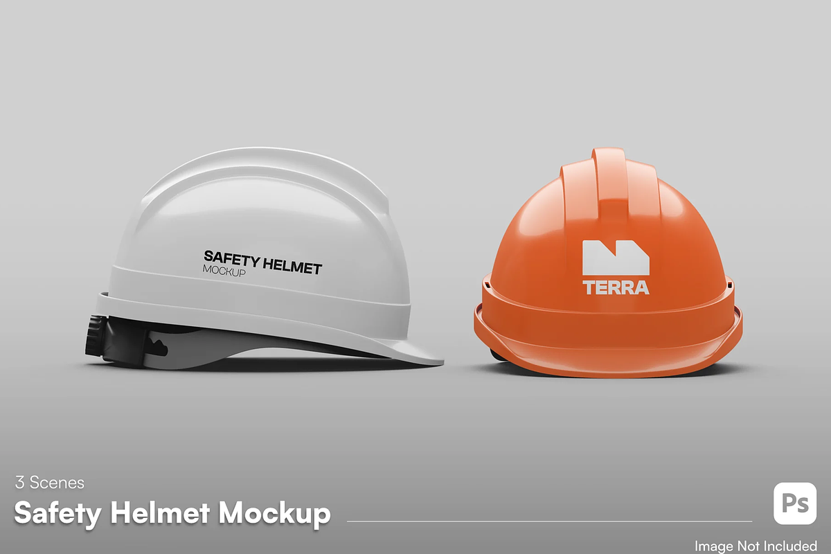 Construction Helmet Mockup, a Household Mockup by graphicsauce (Photo 1 of 4)