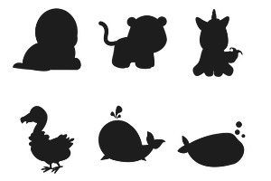 Cartoon Animal Silhouettes Set 7