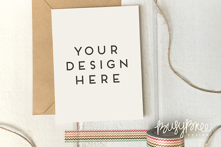 Chevron Washi + Twine | Card Mockup