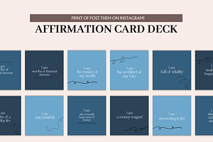 Affirmation Card Deck Canva Template, a Templates & Theme by Digital By Nikoleta