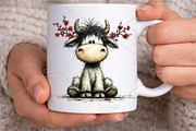 Watercolor Spring Cow Clipart Bundle, an Illustration by Canvas Craft (Thumbnail 6 of 7)