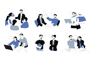 Business People Illustrations, a Finance Illustration by alexdndz