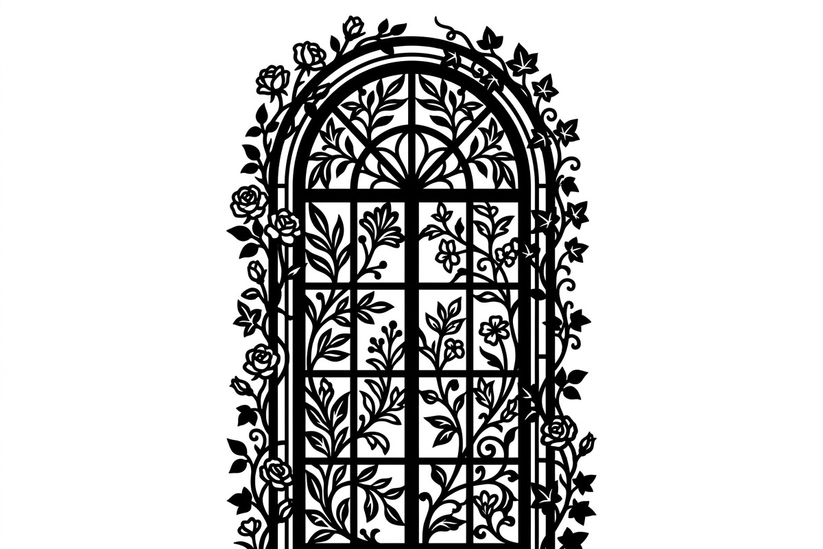50 Floral French Window Ornament, a Decorative Illustration by Amazin_art (Photo 20 of 29)