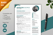 ATS Resume CV Word & Google Docs 52, a Resume Template by MrCam Template Resume|CV (Thumbnail 1 of 8)