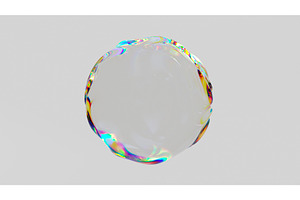 3D render iridescent glass bubble, an Abstract Photo by Liudmyla Matviiets