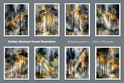 Golden Abstract Forest Illustration, a Decorative Illustration by Housui Patterns (Thumbnail 2 of 12)
