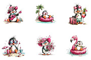 Whimsical Summer Penguin Clipart, a Seasonal Illustration by CreationArt (Thumbnail 5 of 5)