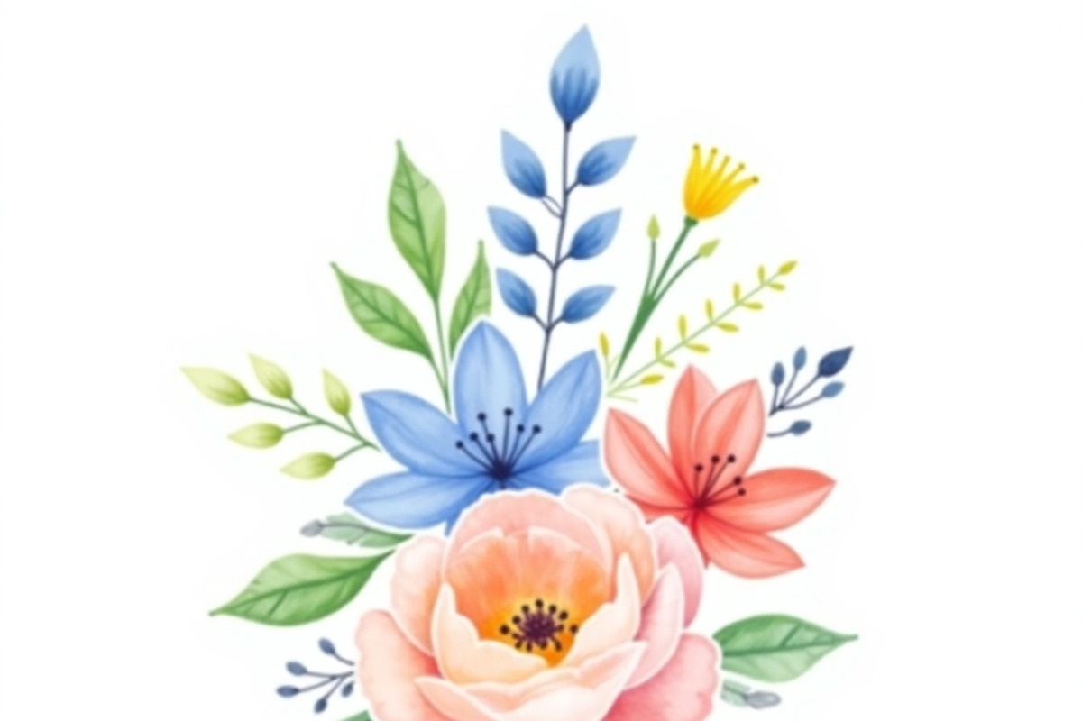 Vibrant Watercolor Floral Bouquet Bu, an Illustration by BIPLOB EXPERT (Photo 5 of 14)