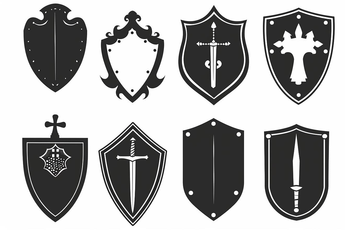 Medieval Shield Silhouette Bundle, an Illustration by balal (Photo 5 of 10)
