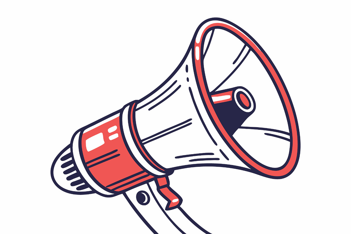 classic megaphone in red and white, an Object Illustration by SouravDesign (Photo 1 of 3)