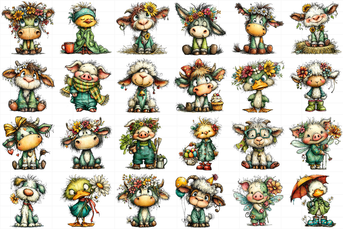 Whimsical Farm Animal Clipart, an Illustration by Daily.Designs (Photo 5 of 5)