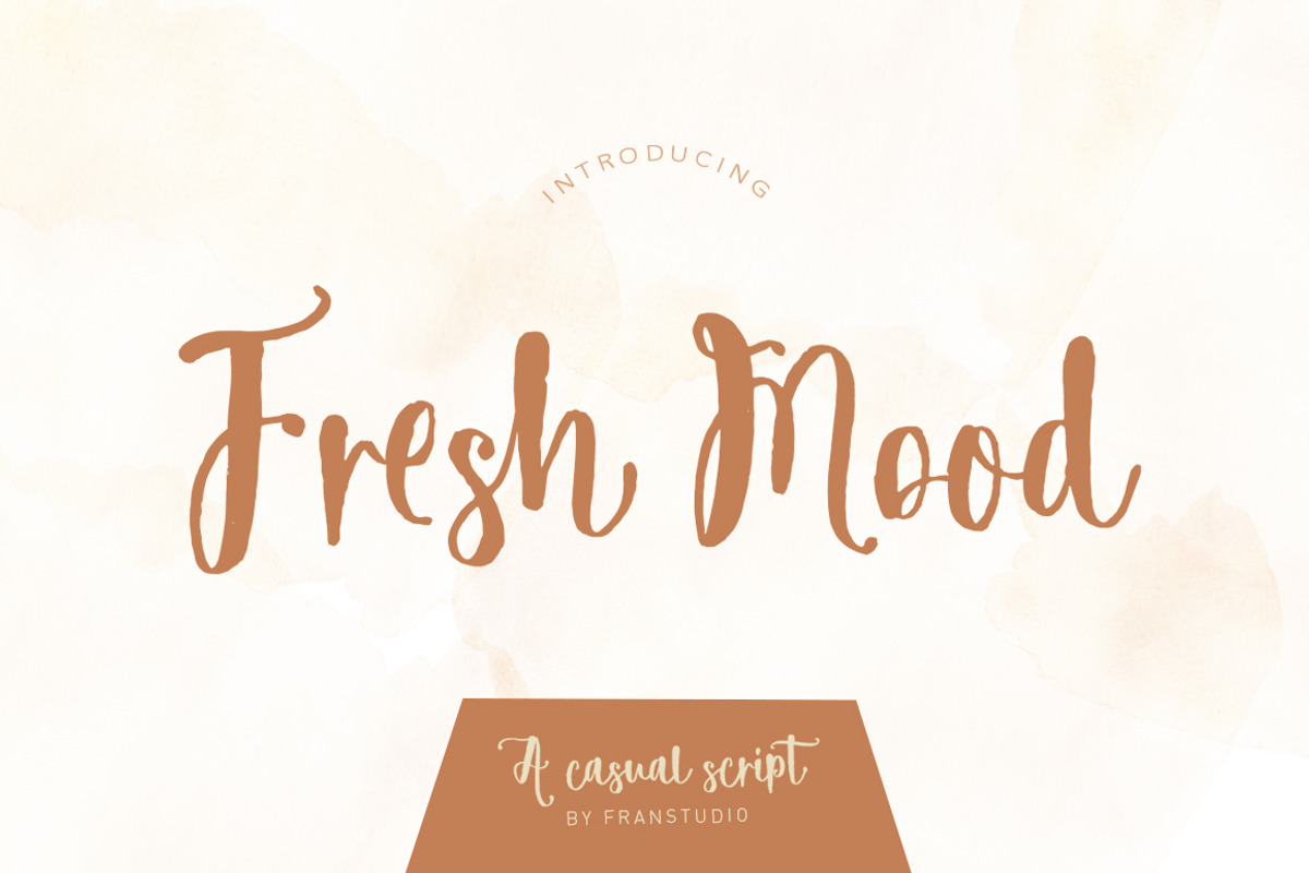 Freshmood brush font, a Script Font by Franstudio (Photo 1 of 7)