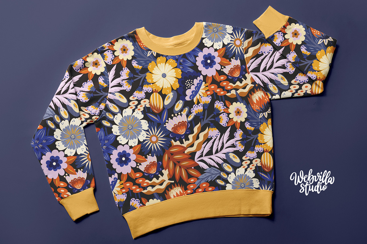 Bloom Vibes Pattern, a Pattern Graphic by Bloomart Studio | Creative Market
