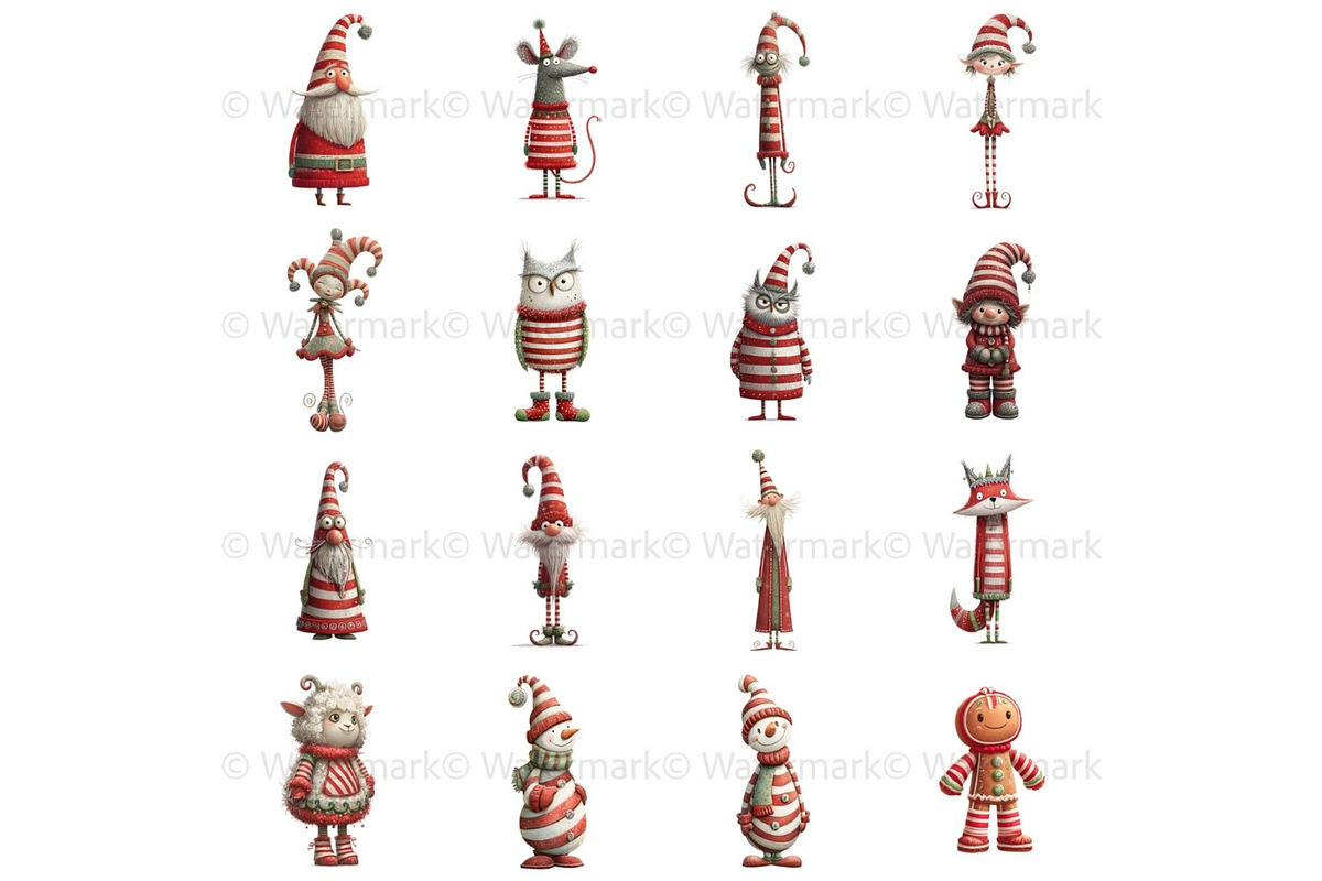 Quirky Christmas Clipart Characters, a Seasonal Illustration by Nicole Branger Art (Photo 6 of 21)