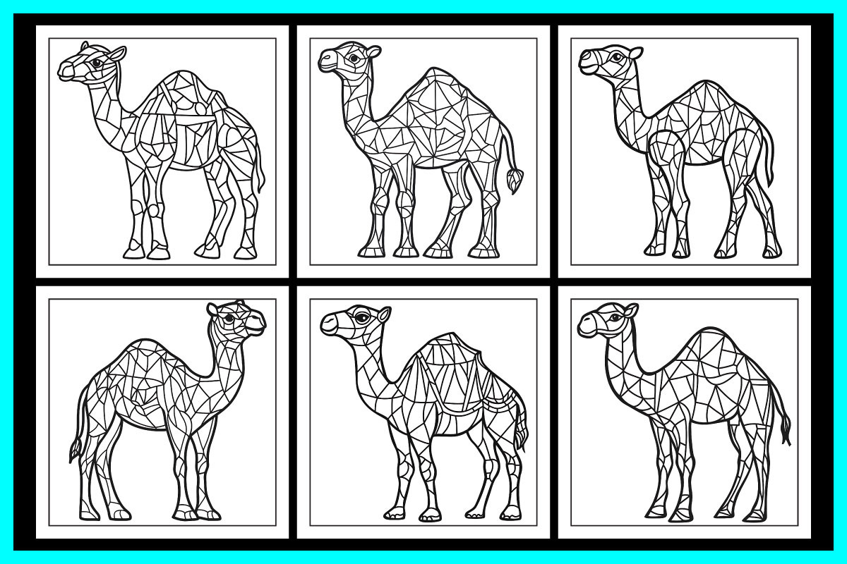 Stained Glass Camel Coloring Pages, an Object Illustration by protabsorkar11 (Photo 3 of 6)